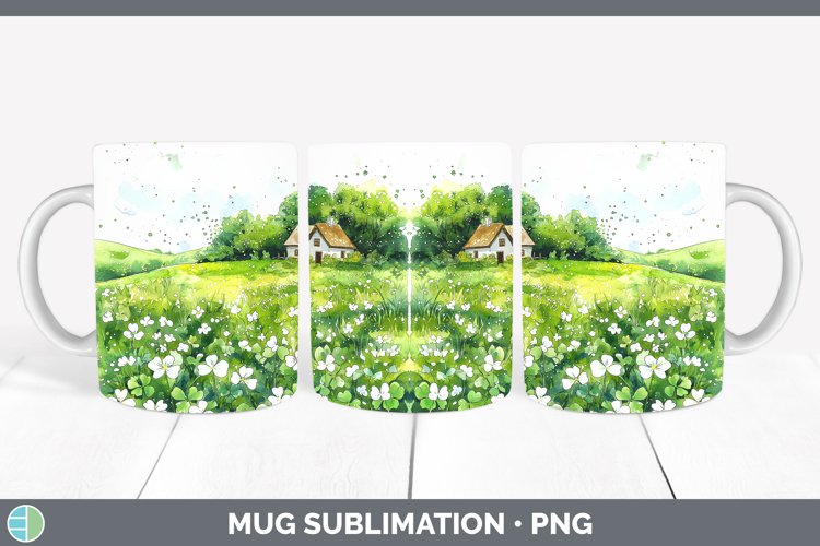 St Patricks Splash Landscape Mug Wrap Sublimation Coffee Cup