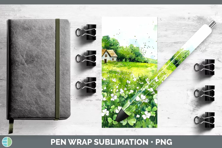 St Patricks Splash Landscape Pen Wrap Sublimation Pen Design