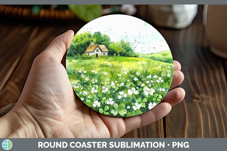 St Patricks Splash Landscape Round Coaster Sublimation Coast