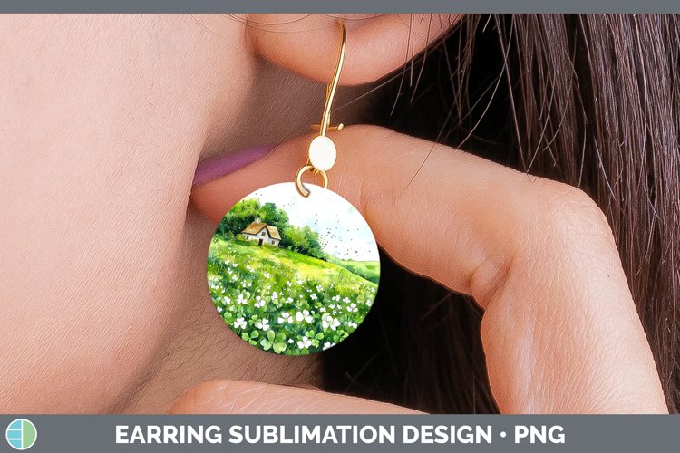 GorgeousSt Patricks Splash Round Earrings design.
