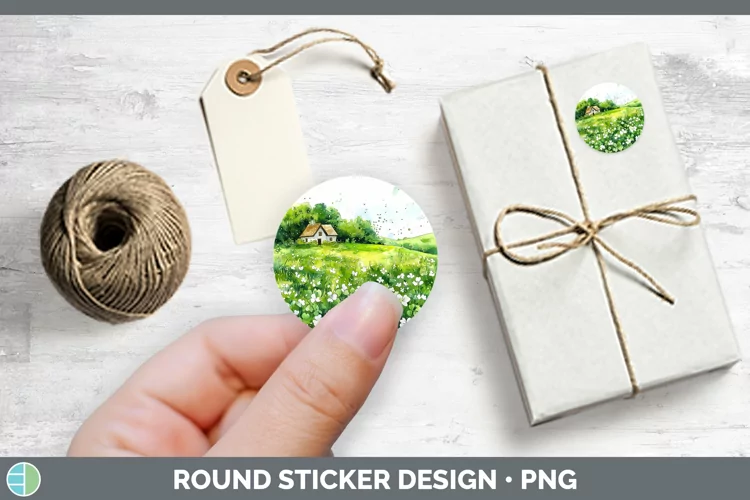 St Patricks Splash Landscape Stickers | Round Labels Designs