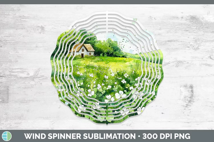 St Patricks Splash Landscape Wind Spinner Sublimation Spinne