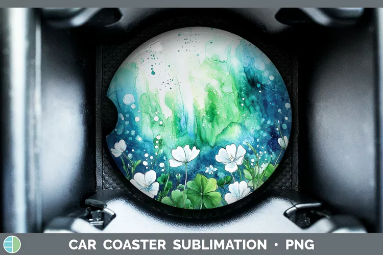 St Patricks Splash Northern Lights Car Coaster Sublimation