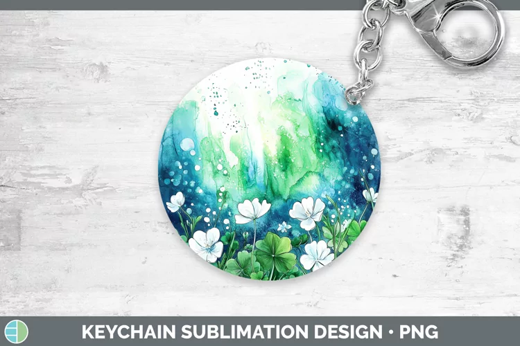 St Patricks Splash Northern Lights Keychain Sublimation Keyr