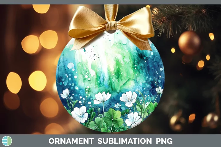 St Patricks Splash Northern Lights Ornament Sublimation Baub