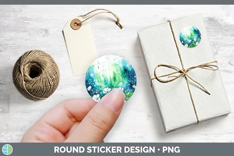 St Patricks Splash Northern Lights Stickers | Round Labels D