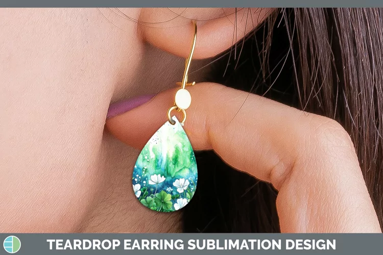 St Patricks Splash Northern Lights Teardrop Earrings Sublima