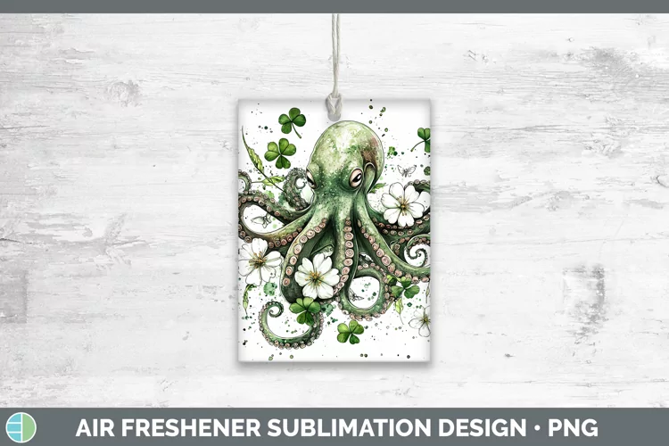 St Patricks Splash Octopus Air Freshener Sublimation Car Fre
