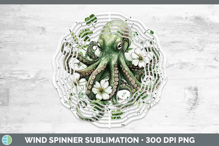 St Patricks Splash Octopus Wind Spinner Sublimation Spinner