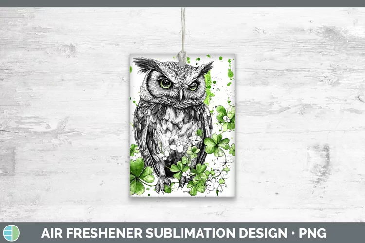 St Patricks Splash Owl Air Freshener Sublimation Car Freshen
