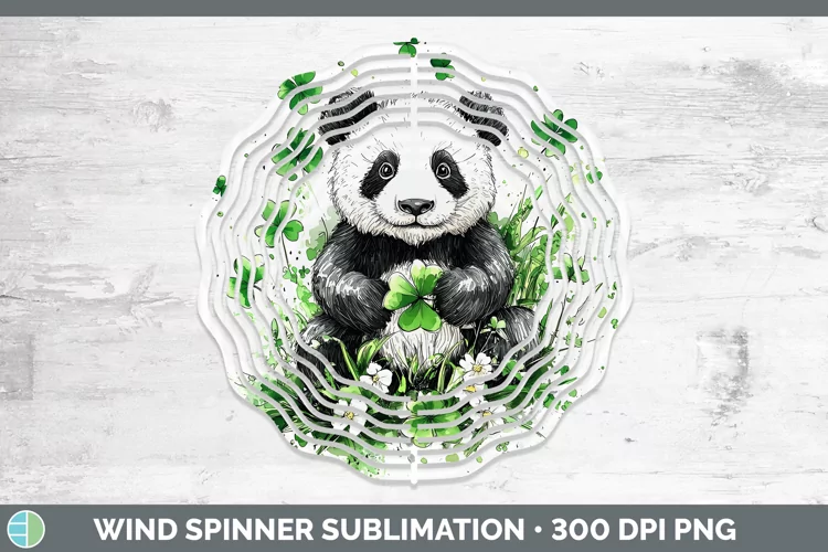 St Patricks Splash Panda Wind Spinner Sublimation Spinner De