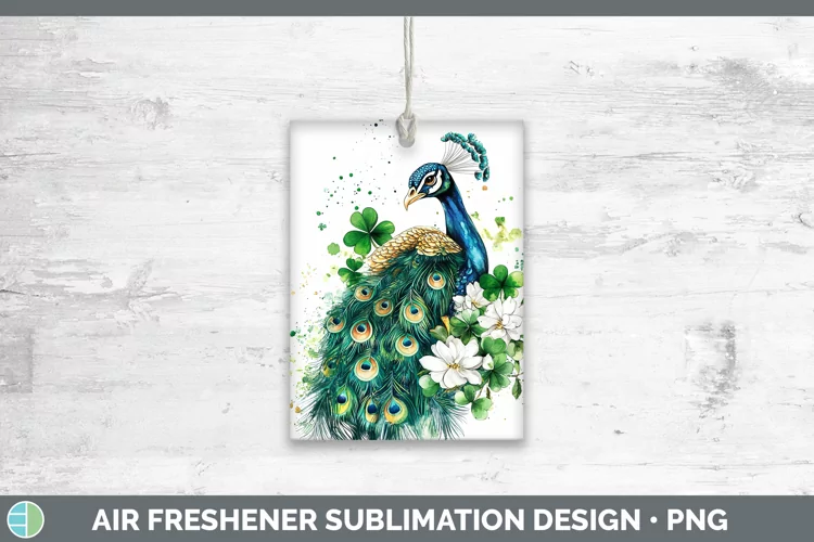 St Patricks Splash Peacock Air Freshener Sublimation Car Fre