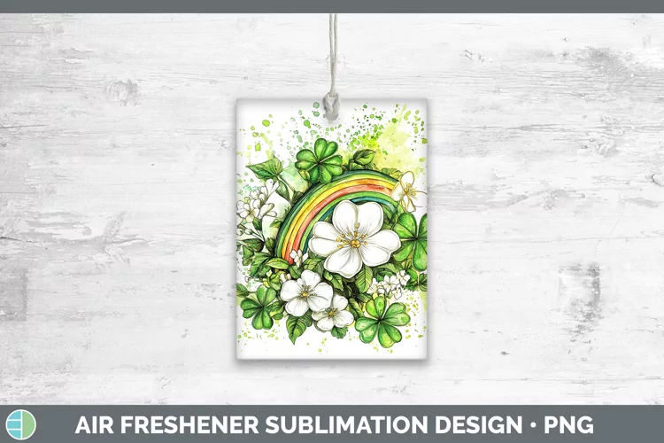 St Patricks Splash Rainbow Air Freshener Sublimation Car Fre