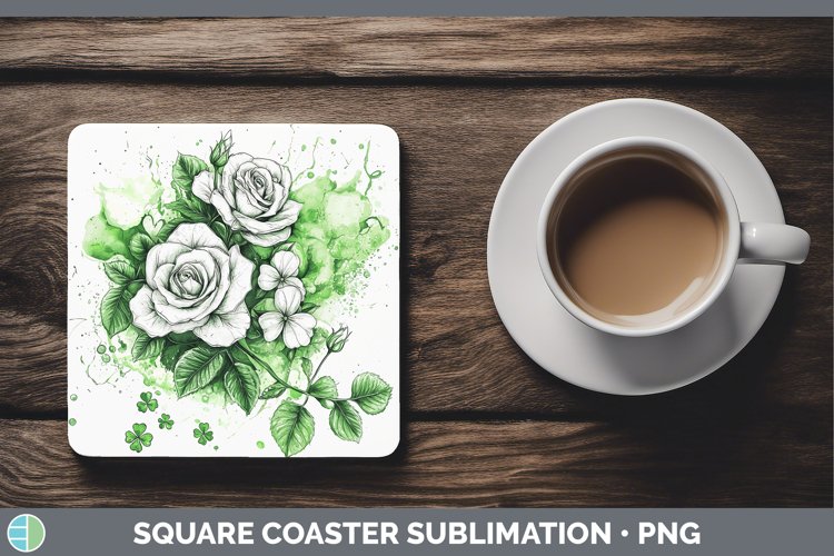 GorgeousSt Patricks Splash Square Coaster design.