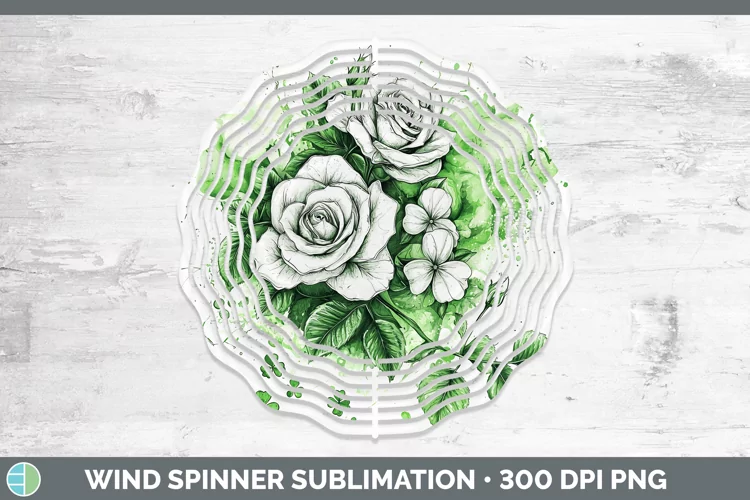 St Patricks Splash Rose Wind Spinner Sublimation Spinner Des