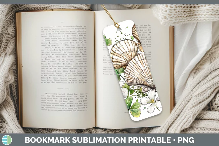 St Patricks Splash Seashell Bookmark Sublimation Printable D