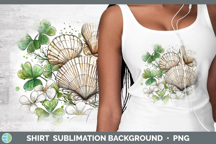 St Patricks Splash Seashell Shirt Sublimation Sublimation Ba