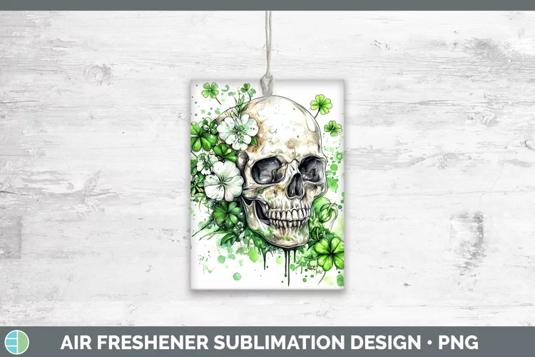 St Patricks Splash Skull Air Freshener Sublimation Car Fresh