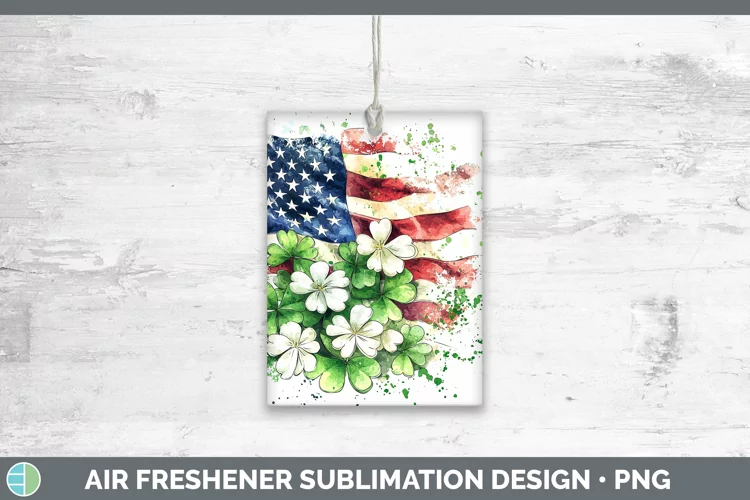 St Patricks Splash USA Flag Air Freshener Sublimation Car Fr