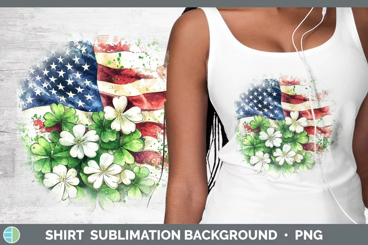St Patricks Splash USA Flag Shirt Sublimation Sublimation Ba