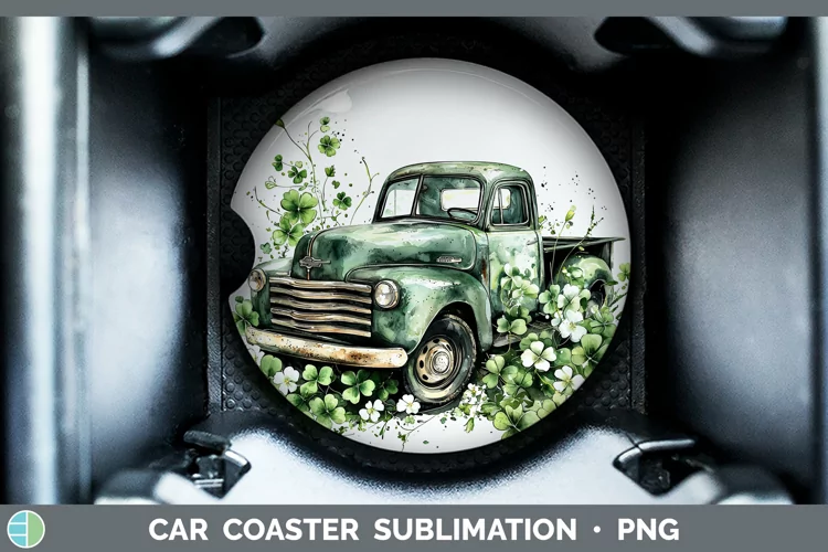 St Patricks Splash Vintage Truck Car Coaster Sublimation De