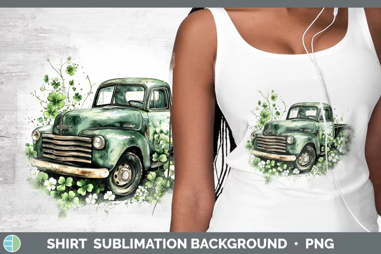 St Patricks Splash Vintage Truck Shirt Sublimation Sublimati