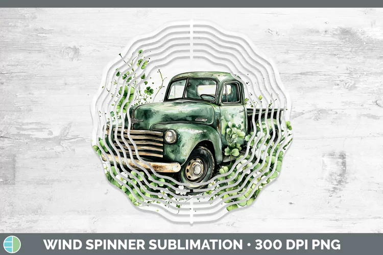 St Patricks Splash Vintage Truck Wind Spinner Sublimation Sp