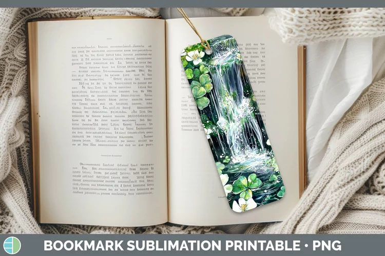 St Patricks Splash Waterfall Bookmark Sublimation Printable