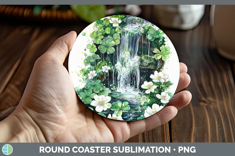 St Patricks Splash Waterfall Round Coaster Sublimation Coast