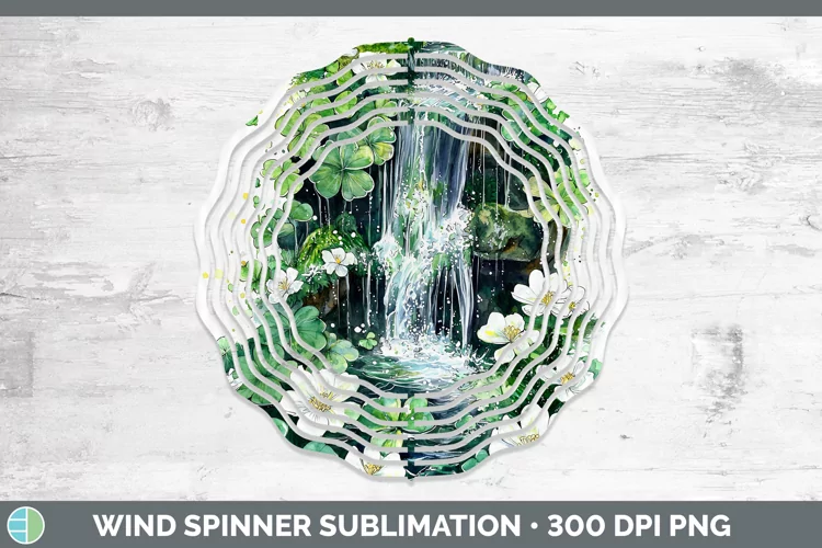St Patricks Splash Waterfall Wind Spinner Sublimation Spinne