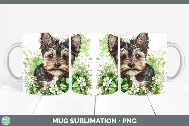 St Patricks Splash Yorkshire Terrier Mug Wrap Sublimation Co