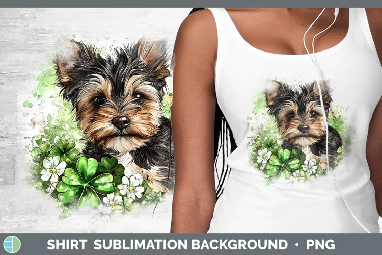 St Patricks Splash Yorkshire Terrier Shirt Sublimation Subli