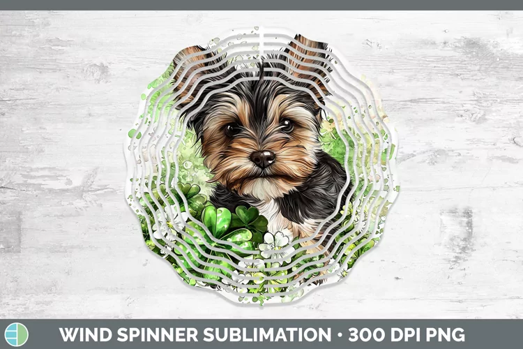 St Patricks Splash Yorkshire Terrier Wind Spinner Sublimatio