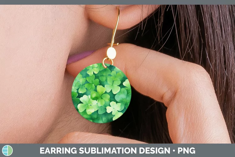 St Patricks St Pats Round Earrings Sublimation Earrings Desi