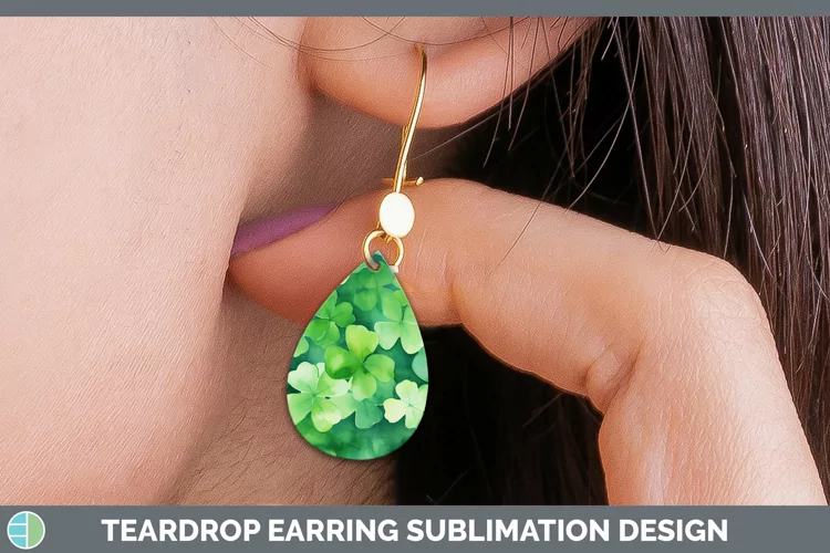 St Patricks St Pats Teardrop Earrings Sublimation Earrings D