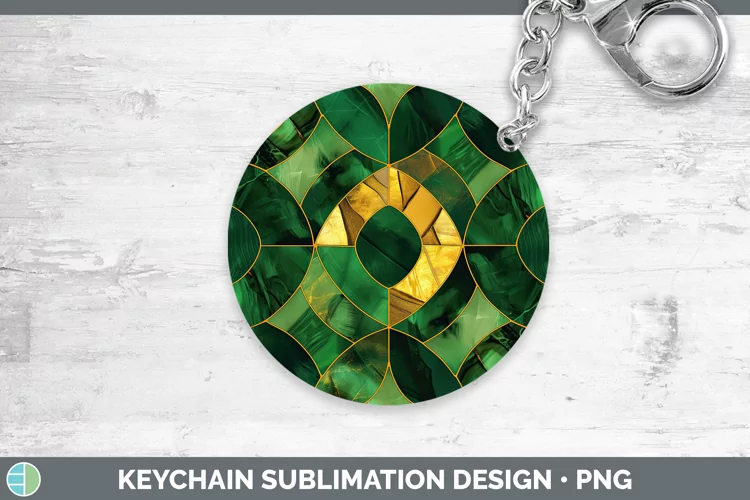 St Patricks Stained Glass Keychain Sublimation Keyring Desig