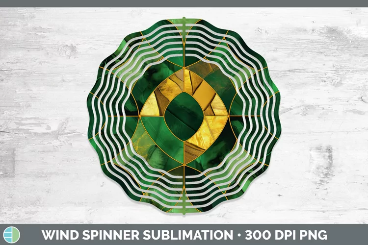 St Patricks Stained Glass Wind Spinner Sublimation Spinner D
