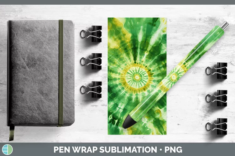 St Patricks Tie Dye Pen Wrap Sublimation Pen Designs