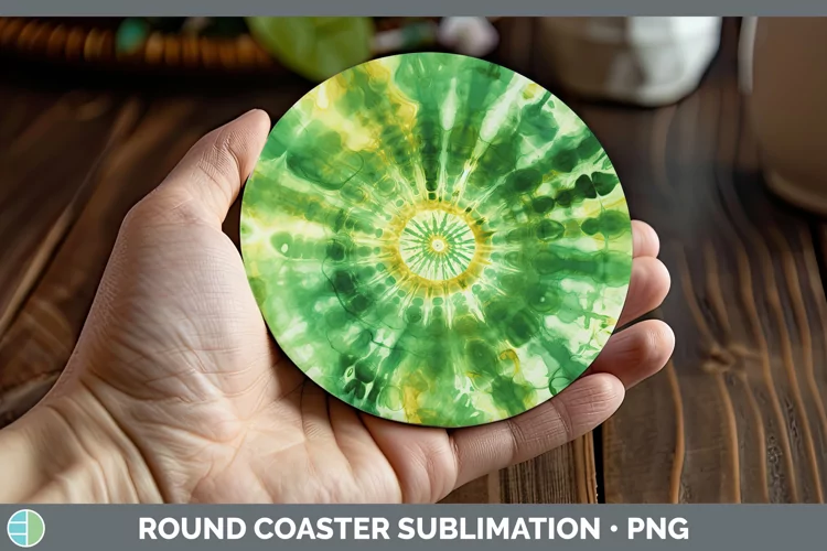St Patricks Tie Dye Round Coaster Sublimation Coaster Design