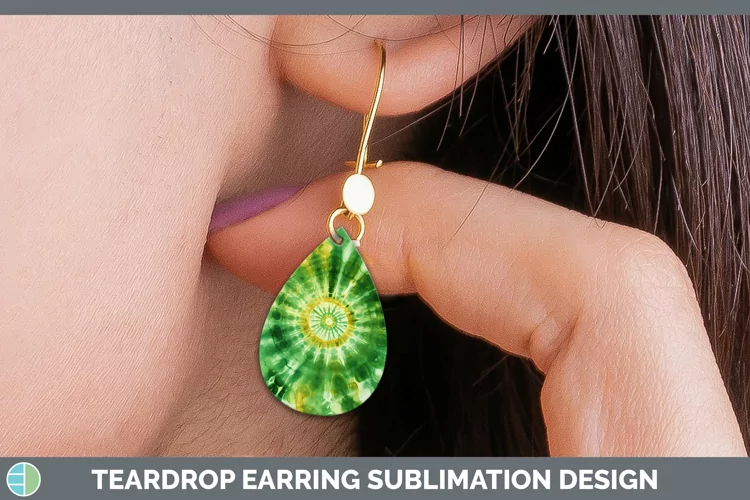 St Patricks Tie Dye Teardrop Earrings Sublimation Earrings D