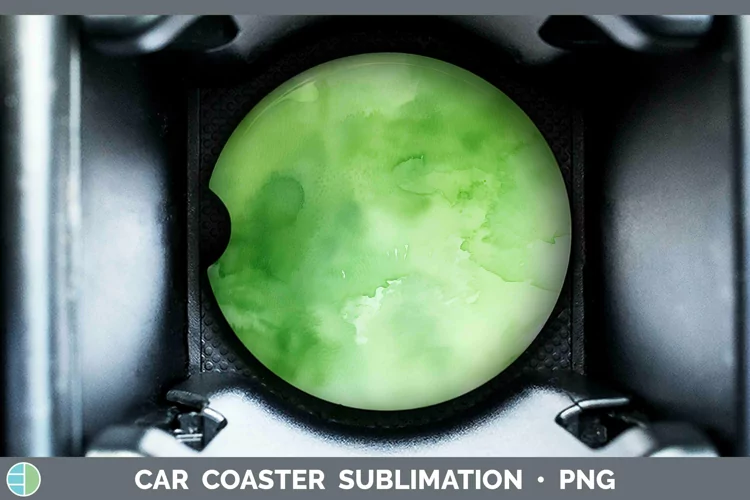 St Patricks Watercolor Car Coaster Sublimation Designs