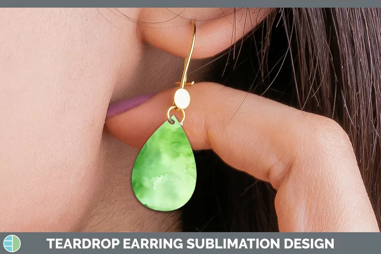 St Patricks Watercolor Teardrop Earrings Sublimation Earring