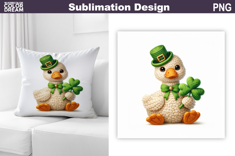 St. Patricks Day Pillow | Goose Clover Sublimation