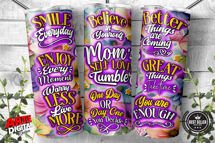 Mothers Day Tumbler Wrap PNG Mom Daily Affirmations tumbler