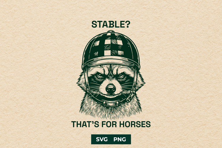 Funny Raccoon Equestrian SVG Horse Lover Design