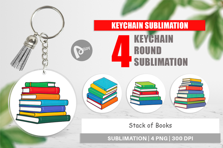 Keychain Book Stack