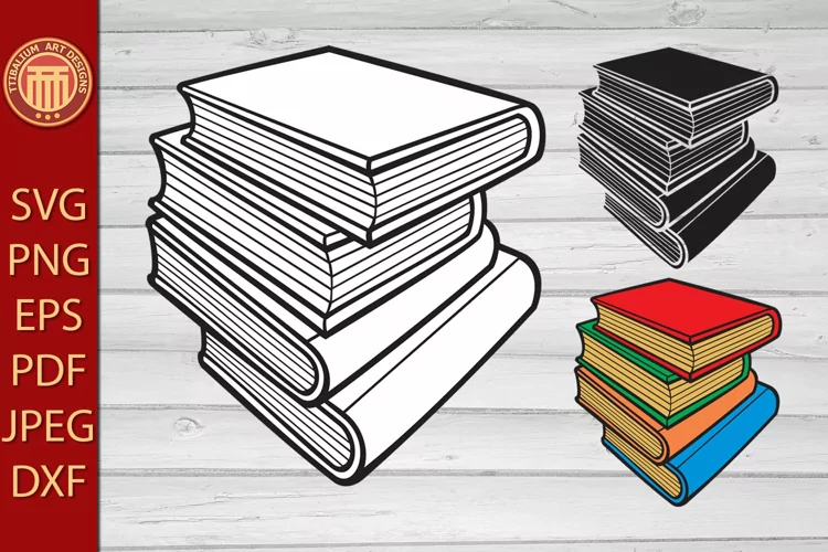 Stack of Books - eps, jpg, dxf, svg, pdf, png files