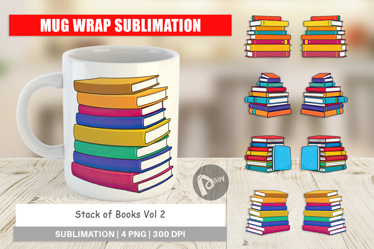 Mug Wrap Book Stack