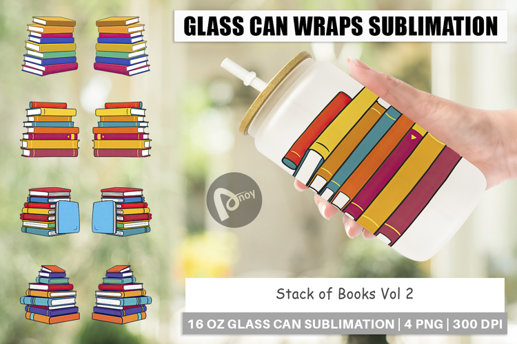 Glass Can Book Stack
