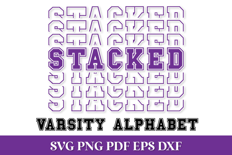 Stacked Varsity SVG Alphabet